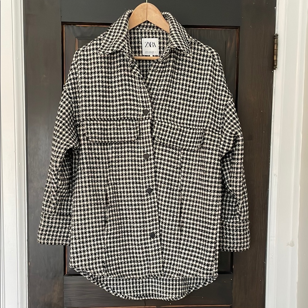 Zara Black and White Houndstooth Women's jacket